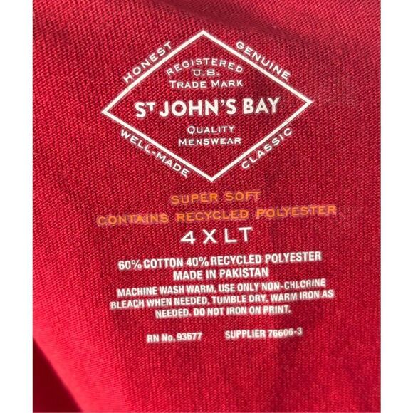 St John's Bay Shirt Mens 4XLT Tall Red Adaptive Hook And Loop Shoulder - Picture 6 of 8